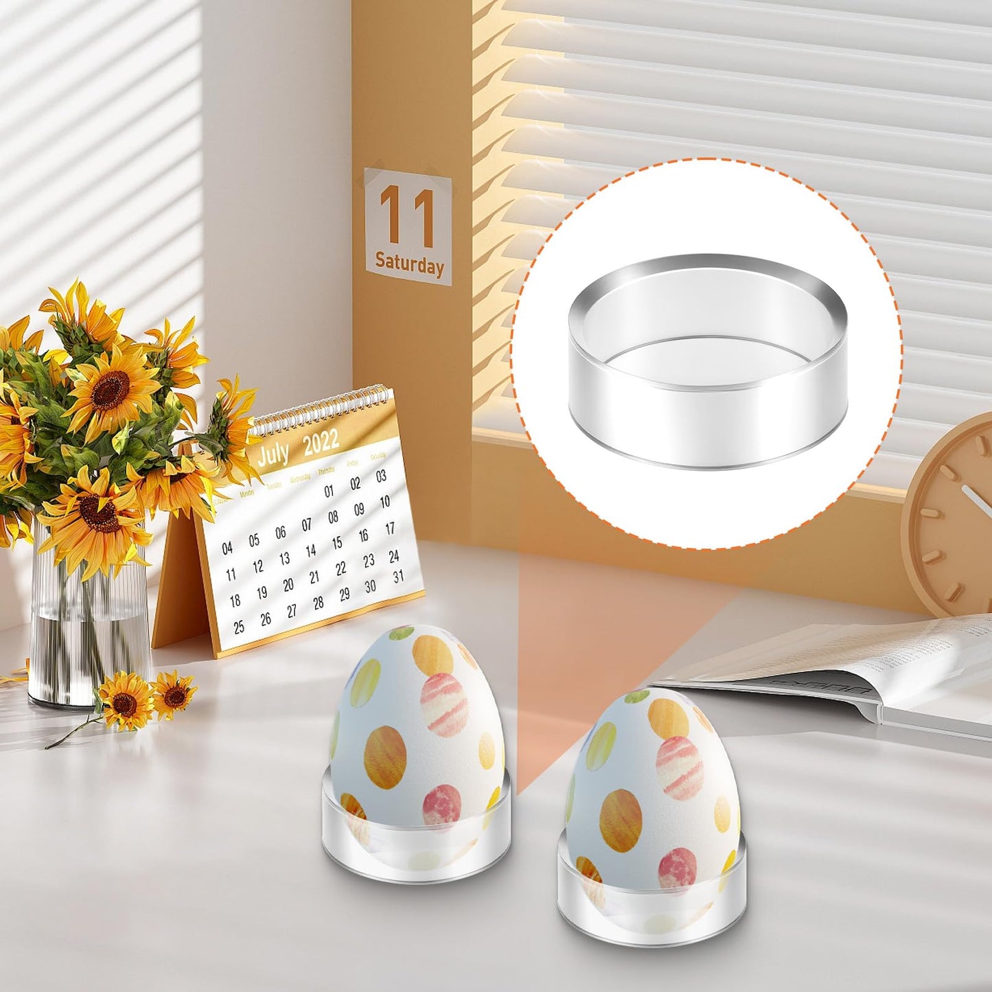 18 PCS Clear Sphere Display Stand, 3 Sizes Clear Round Plastic Crystal Ball Stand Acrylic Sphere Holder Round Baseball Ring Stands