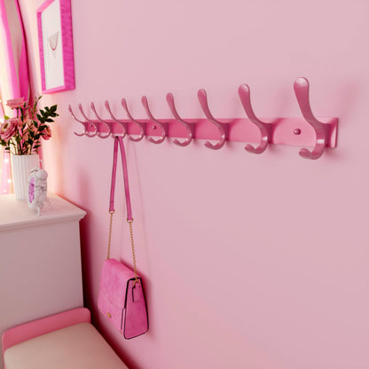 SKOLOO Coat Rack Wall Mounted - 10 Hooks, Pack of 2, Heavy Duty, Stainless Steel, Metal Wall Coat Hanger, Sturdy Wall Hooks for Hanging Coat, Jacket