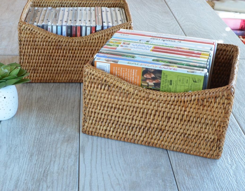 KOUBOO La Jolla Rattan Organizing and Shelf Basket, Honey-Brown