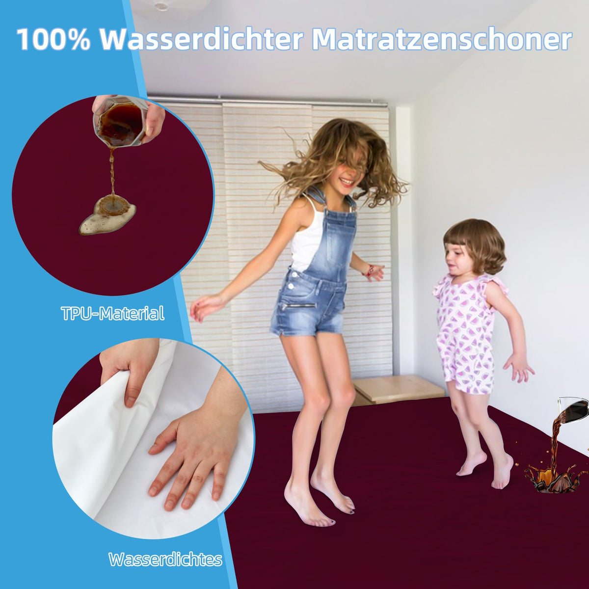 mafudoxi Mattress Protector Waterproof 180 x 200 cm, Incontinence Fitted Sheet, Breathable Mattress Protector Bed Sheet
