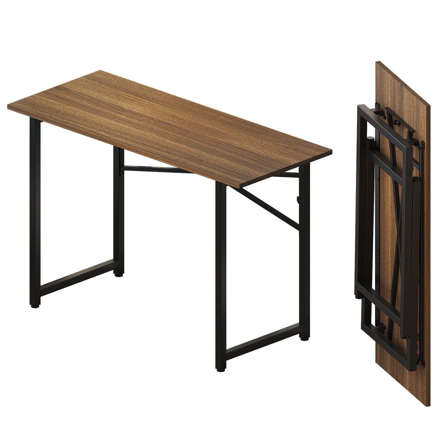 Lutown-Teen 120 cm Folding Desk No Assembly Required, Espresso