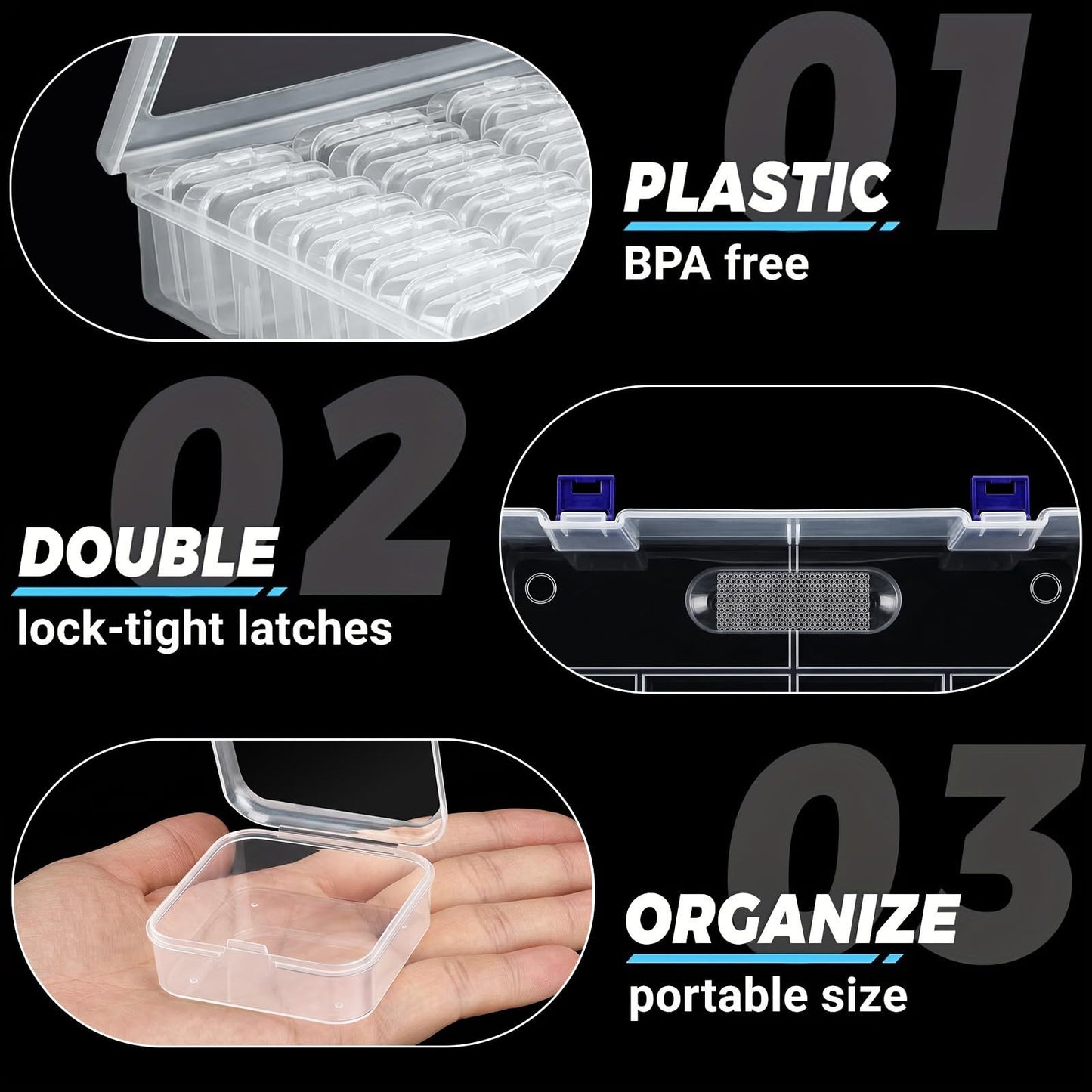 40PCS Bead Storage Box, Mini Bead Organiser Box for Storing Beads Buttons