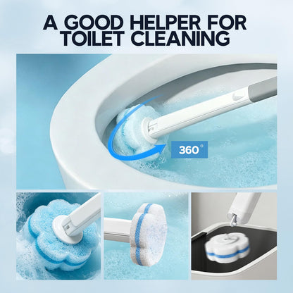 60-Piece Disposable Toilet Brush Refills with Built-In Cleaning Solution