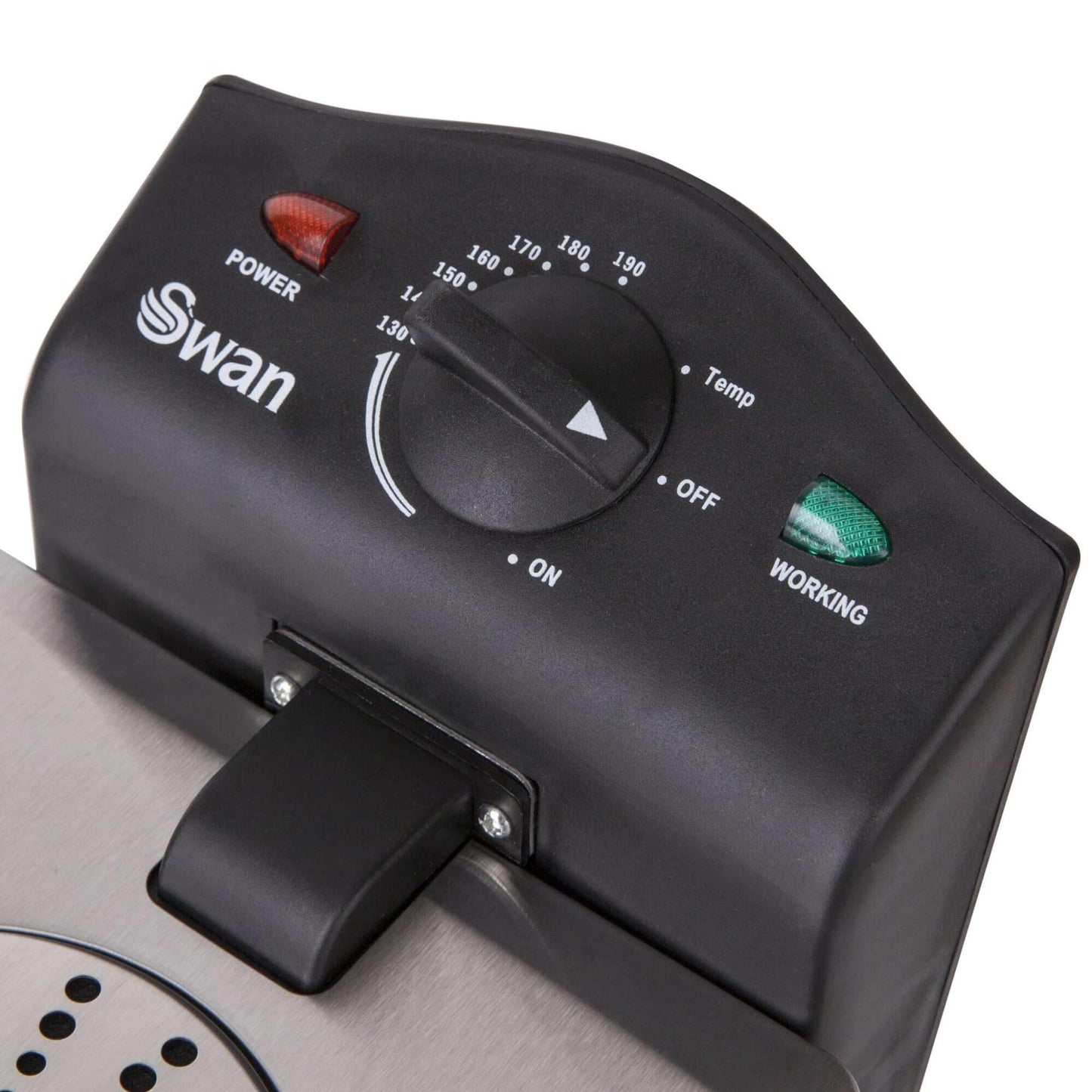 Swan SD6040N 3 Litre Stainless Steel Deep Fat Fryer with Viewing Window and Safety Cut Out, Non-Slip, Easy Clean and Adjustable Temperature Control,
