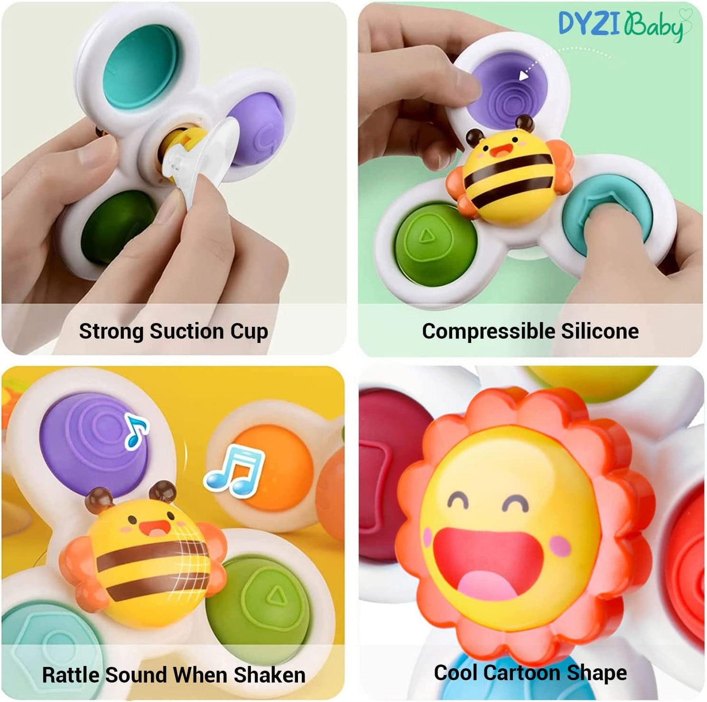 DYZI Suction Cup Spinner Fun Bath Toys
