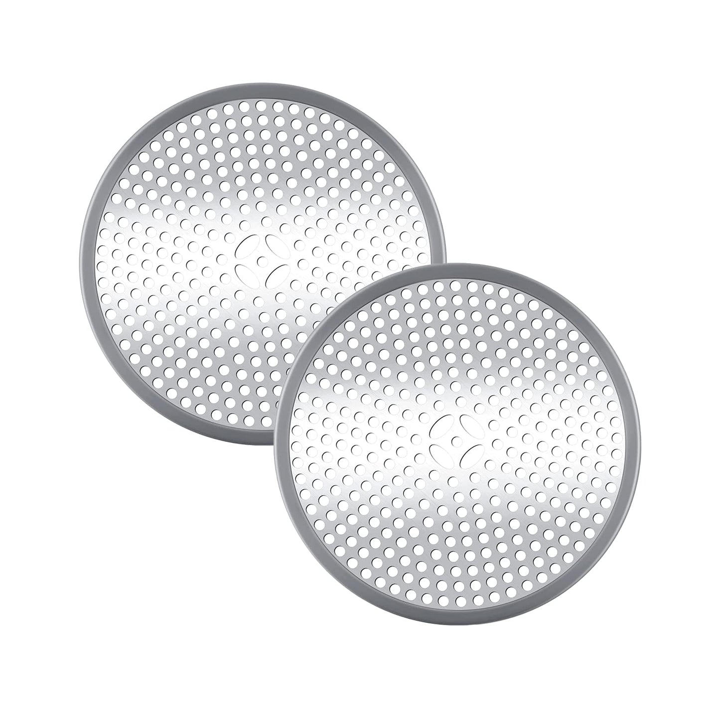 2Pack Shower Drain Hair Catcher Stainless Steel & Silicone Bath Shower Drain Protector Mesh Sink Strainer Drain Filter Shower Plughole Cover for
