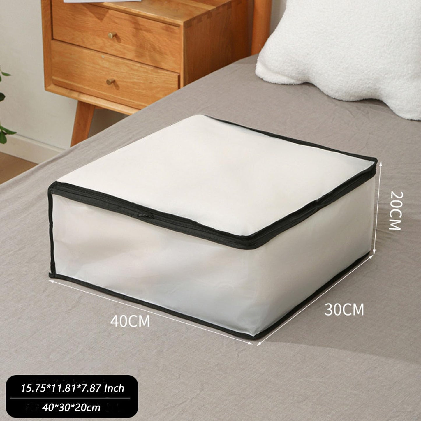 Spotact Under Bed Storage Containers, 40 * 30 * 20 cm, 2 Pcs, Black Zipper