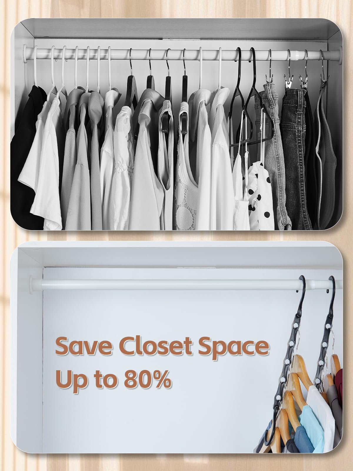 HOUSE DAY Space Saving Hanger 20 Pack Sturdy Black Magic Hangers for Closet Organizers and Storage for Heavy Clothes