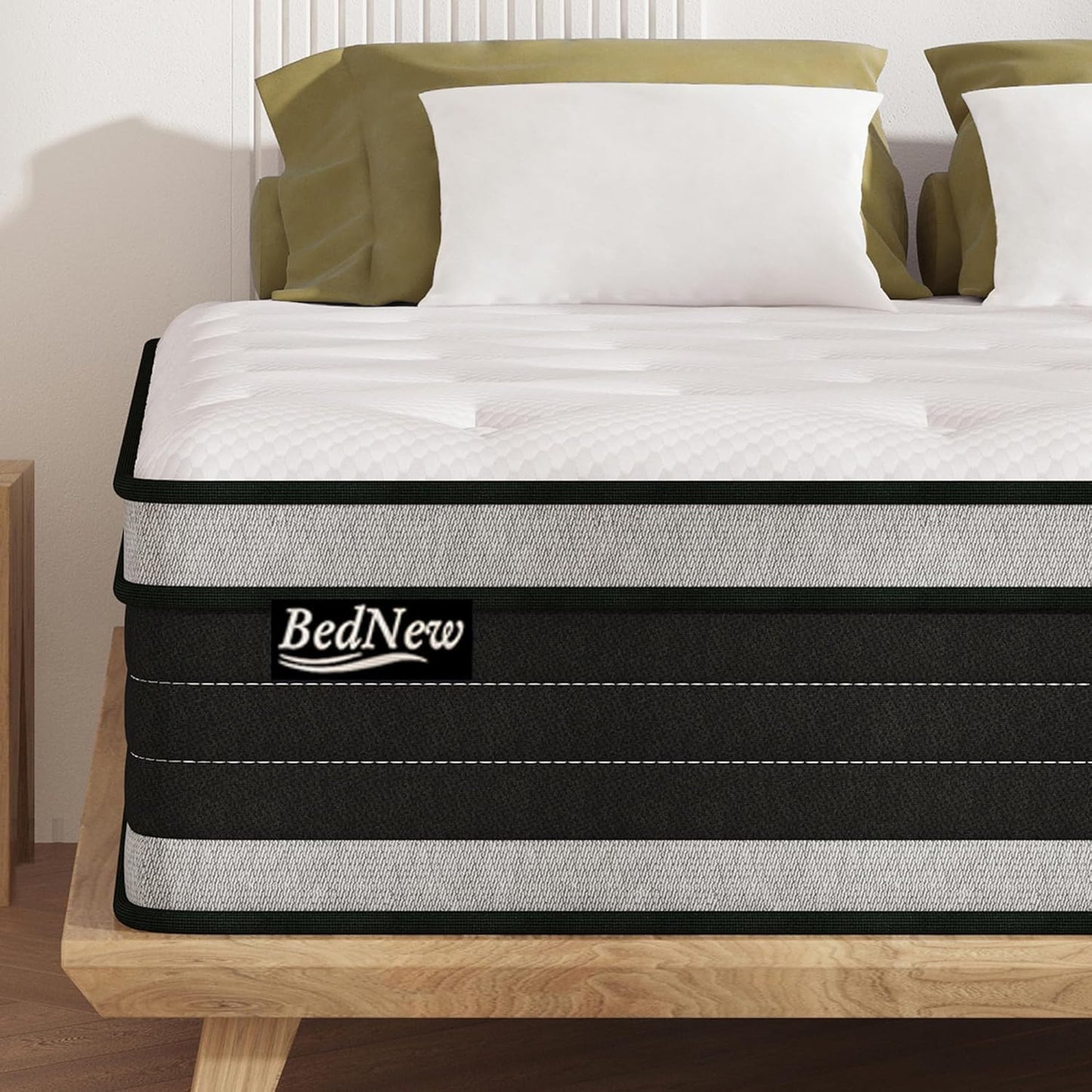 Bednew Small Single Mattress Hybrid Mattress Medium Firm 75x190x30cm