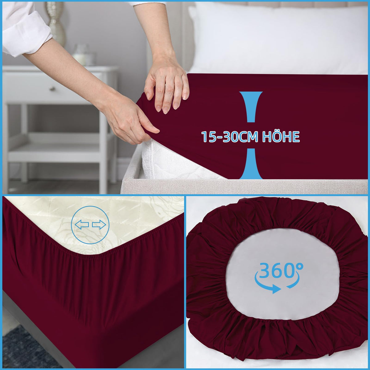 mafudoxi Mattress Protector Waterproof 180 x 200 cm, Incontinence Fitted Sheet, Breathable Mattress Protector Bed Sheet