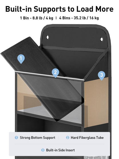 Yecaye Over the Door Organiser, 4-Tier, Black, 1 Pack