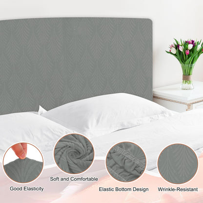 sourcing map Bed Headboard Slipcover, 180cm Jacquard Fabric Stretch Protector Covers, Dustproof Cover for 1.8m Headboard Bedroom Decor, Dark Gray