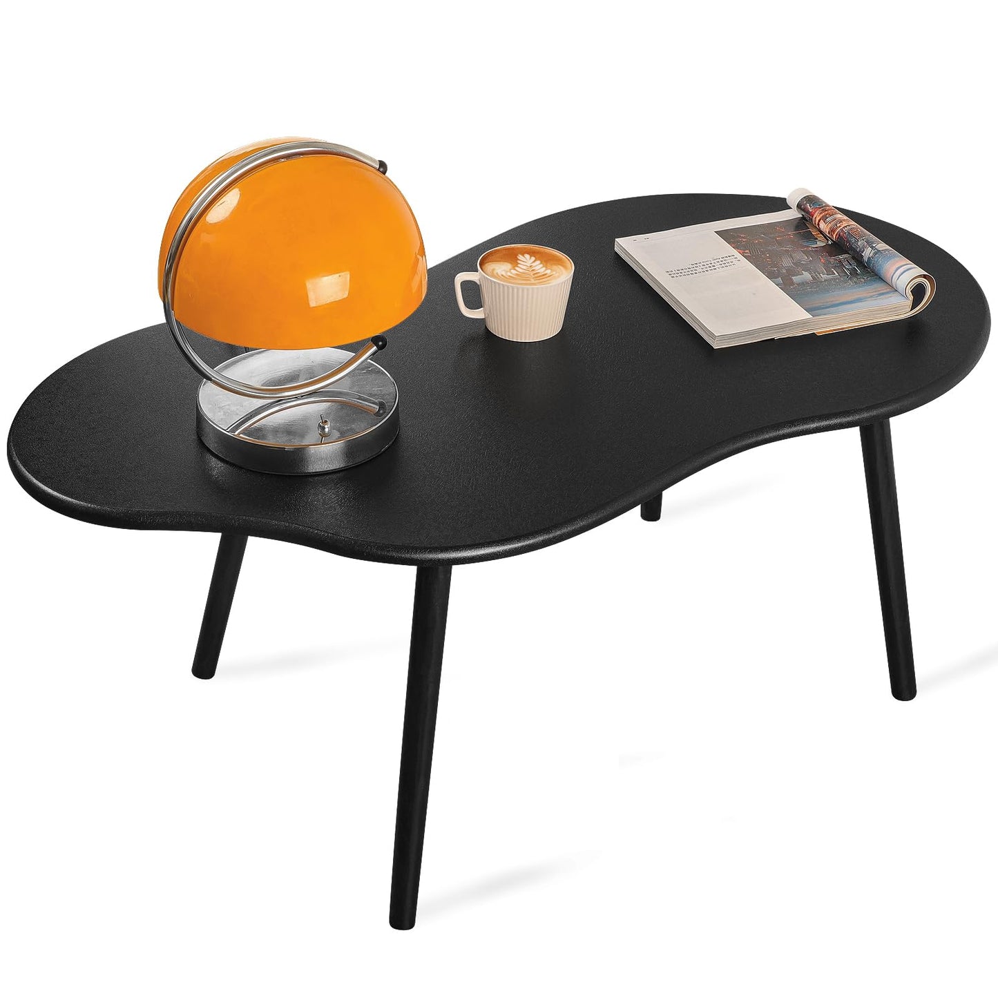 FEUFOAM Coffee Tables Cloud Coffee Table for Small Spaces Mid-century Modern Living Room Table Wooden Irregular Low Floor Desk for Apartment