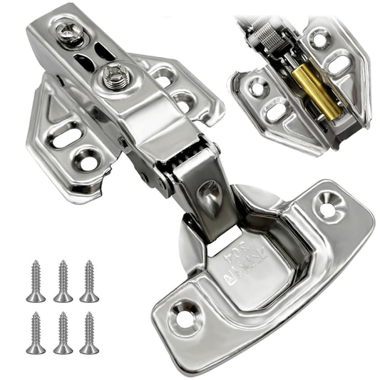 12-Piece Soft Close Cabinet Hinges - Full Overlay Concealed Hinges for Kitchen Cupboards, Wardrobe & Furniture (Bathroom Bedroom Dining Room),