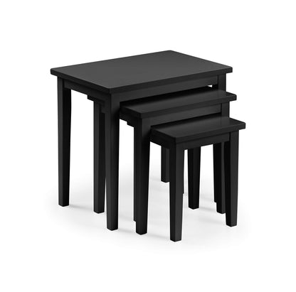 Julian Bowen Cleo Nest of Tables, Set of 3, Black - H46 x W48 x D33cm