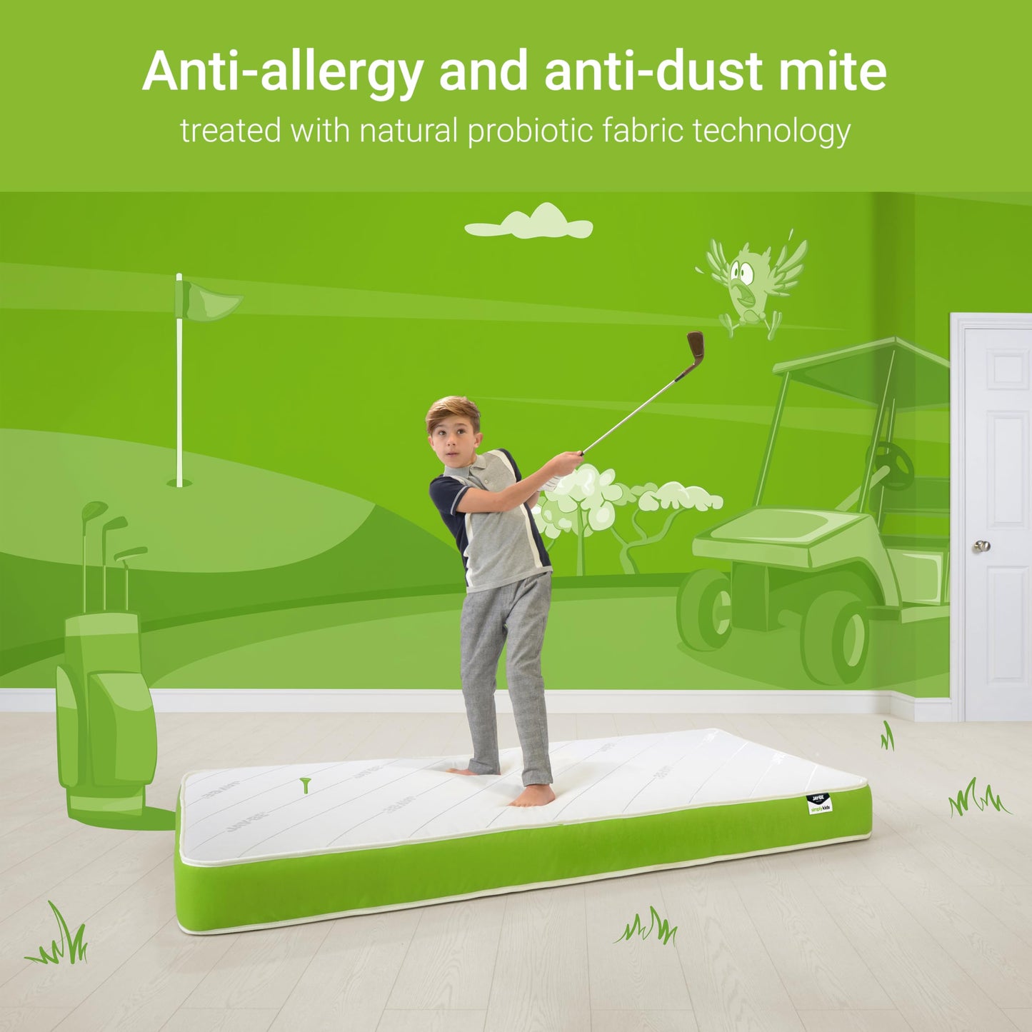 JAY-BE Simply Kids Anti-Allergy Mattress, 3ft Single (90 x 190 x18cm)