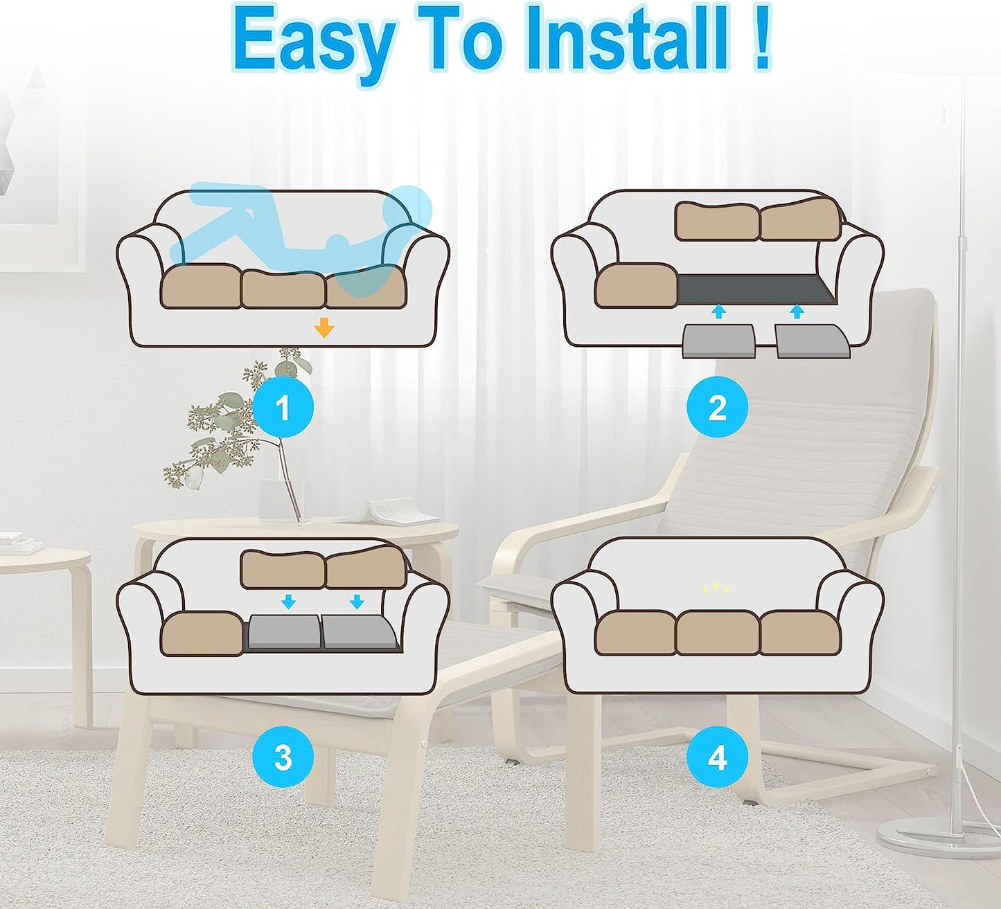 3PCS 50 x 50CM Sofa Cushion Support for Sagging Seat,Sofa Support Boards