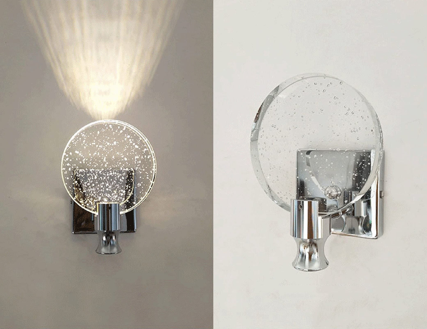 KRIPINC Crystal Wall Sconce, Nordic Style Crystal Wall Light, Simple Crystal LED Wall Lamp, Art Deco Wall Lights for Living Room, Bedroom, Bedside,
