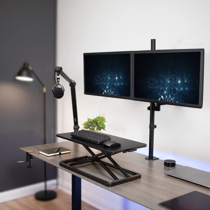 VIVO Single Top 24 inch Scissors Lift Keyboard and Mouse Riser, Height Adjustable Laptop Desk, For Ergonomic Sit Stand Workstations, Black, DESK-V024A