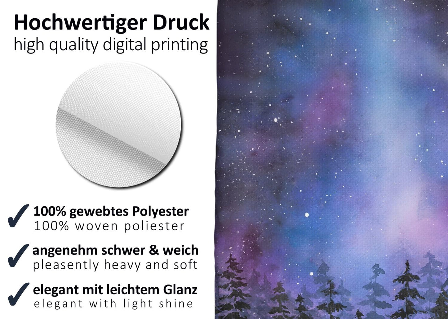 arteneur Anti-Mould Shower Curtain 180 x 200 cm Galaxy