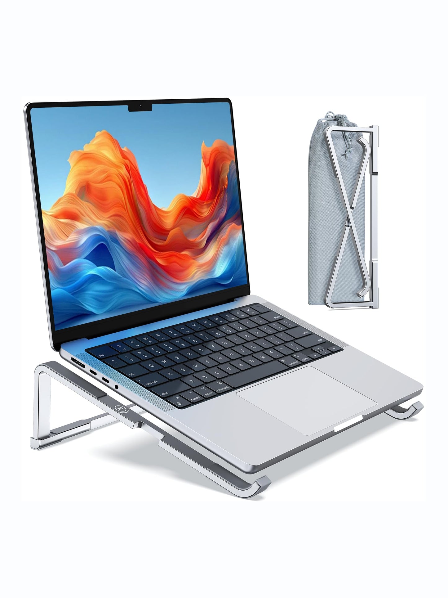 JOOF Laptop Stand, Foldable Laptop Riser for Desks, Ventilated and Load-Bearing, Portable Stand for MacBook Air/Pro, Dell, Lenovo