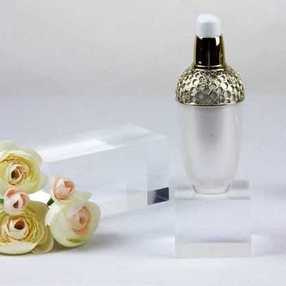 Kcgani Transparent Acrylic Display Blocks, 4pcs Cube, Cylinder, Round - Professional Photography Props & Small Item Display Stands