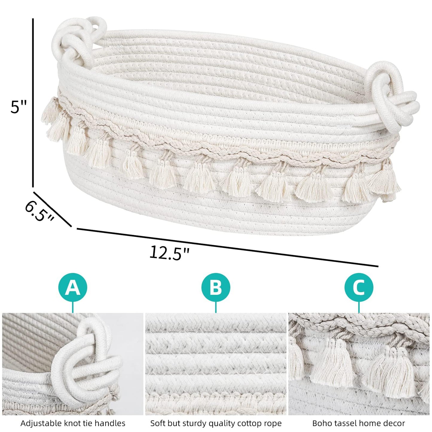 Followarm Small Basket for Gifts Empty, Woven Basket for Storage Cute Toilet Paper Storage Decorative Gift Basket Empty to Fill Basket Halloween for