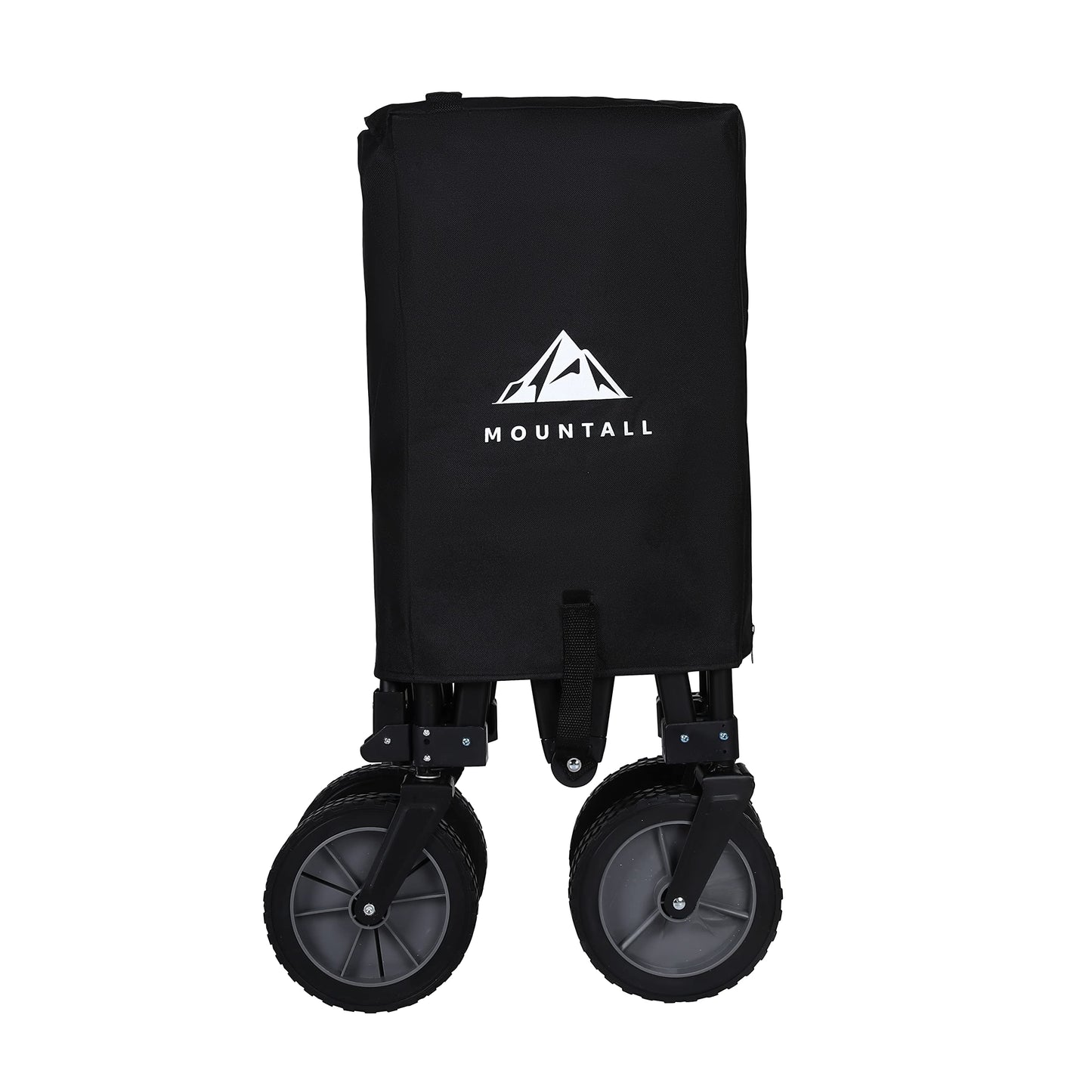 Collapsible Portable Wagon Trolley Folding Wheeled Festival Cart For Camping Beach Outdoor Leisure (Black)
