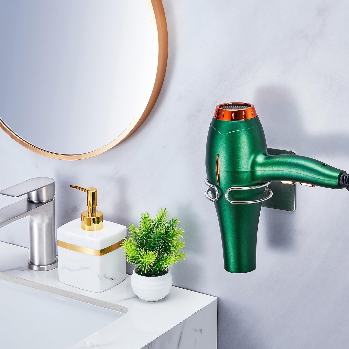 XILIMEN Hair Dryer Holder, Hairdryer Holder Wall Mounted, Hair Dryer Stand, Adhesive Hair Tool Organiser