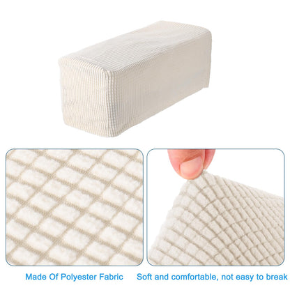 sourcing map 2pcs Stretch Armrest Covers for Chairs/Sofas, Couch Arm Covers with Twist Pin, Furniture Protector Slipcovers White