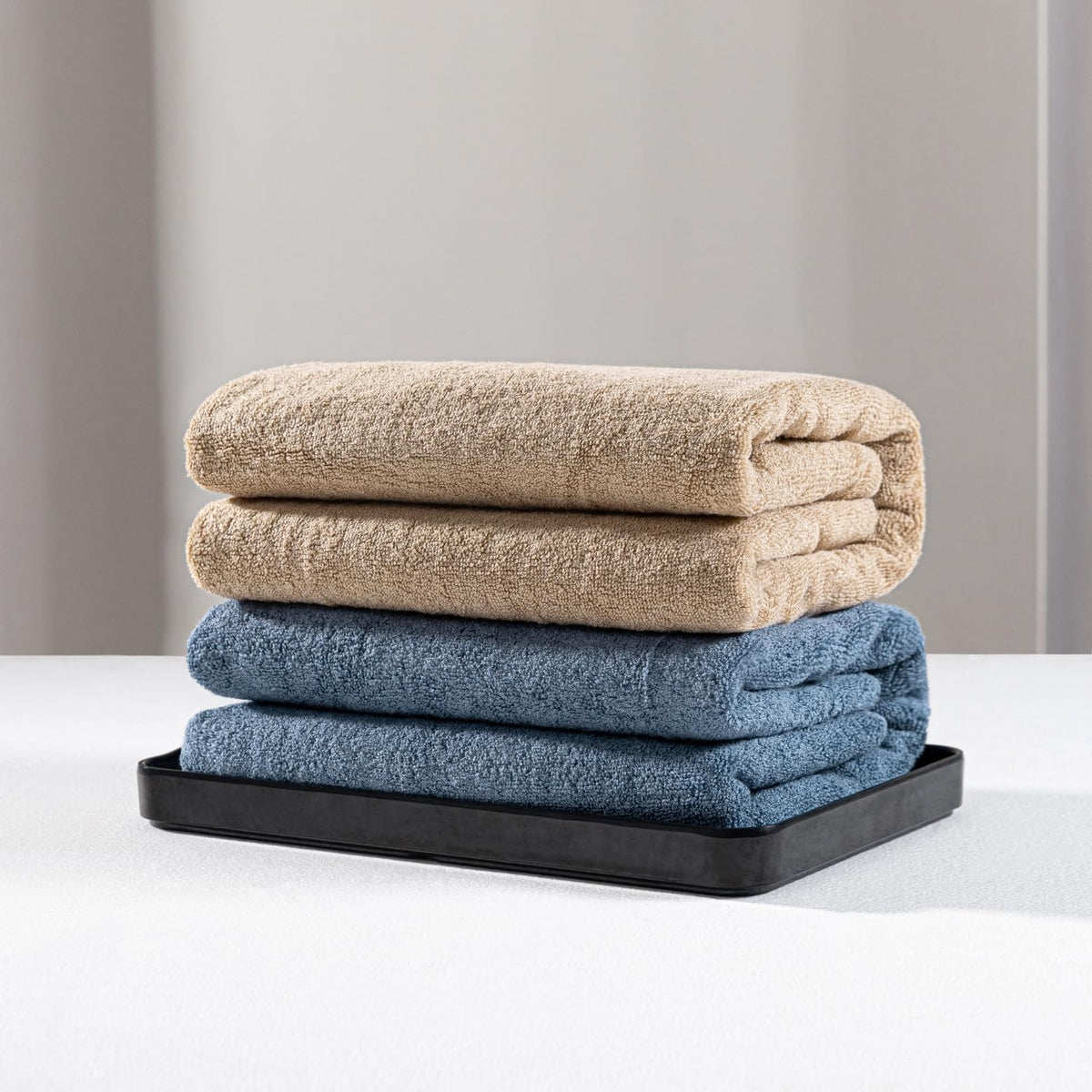 CUBE HOME Luxury 100% Bamboo Bath Towel - 70 x 140 cm - Natural Bamboo, Highly Absorbent, Quick Dry and Hypoallergenic Eclipse Navy