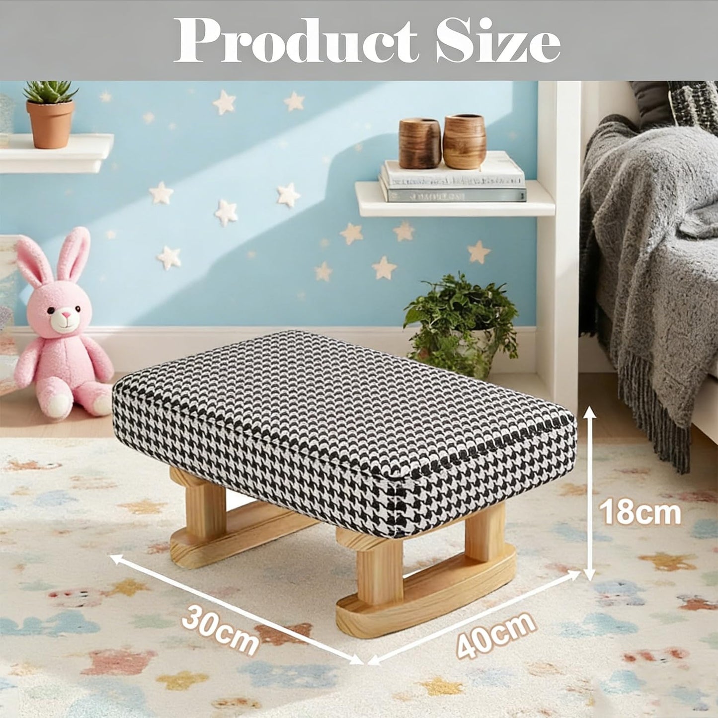 Stowetry Foot Stool, Pouffe Footstool with Removable Cover