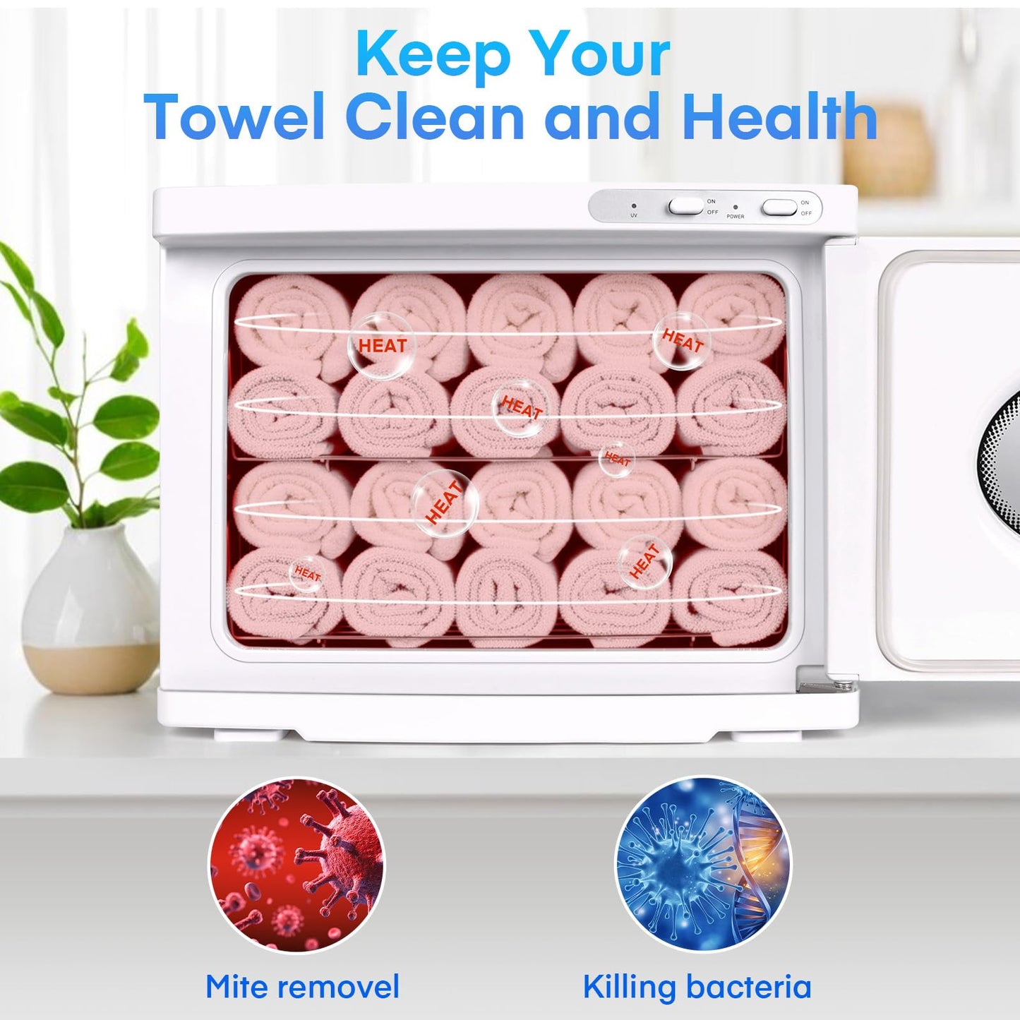 TopDirect Hot Towel Warmer Cabinet 23L, Extra Large Capacity Towel Warmers Spa with See Through Window, Professional Towel Heater Cabinet for Spa