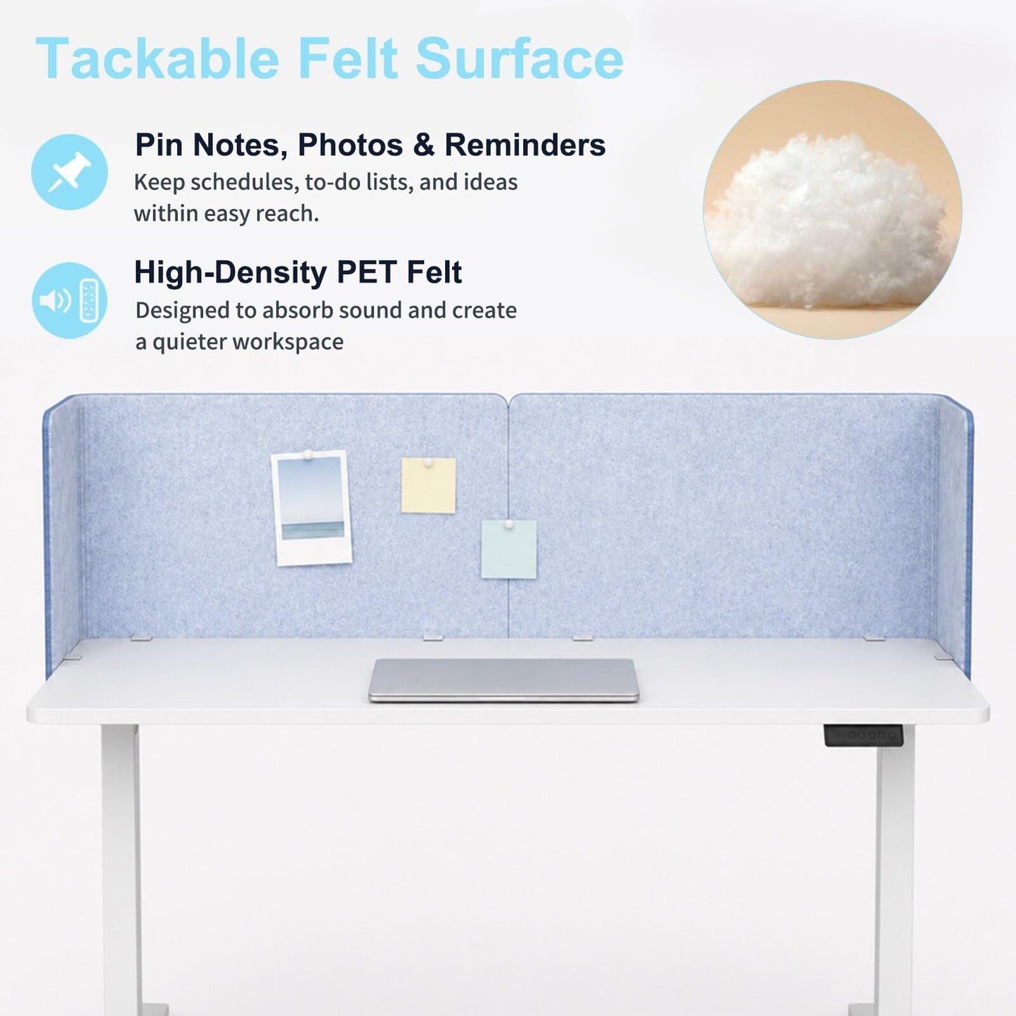Desk Privacy Panel,2PCS,2-in-1 Soundproofing for Office,School & Home(Blue)