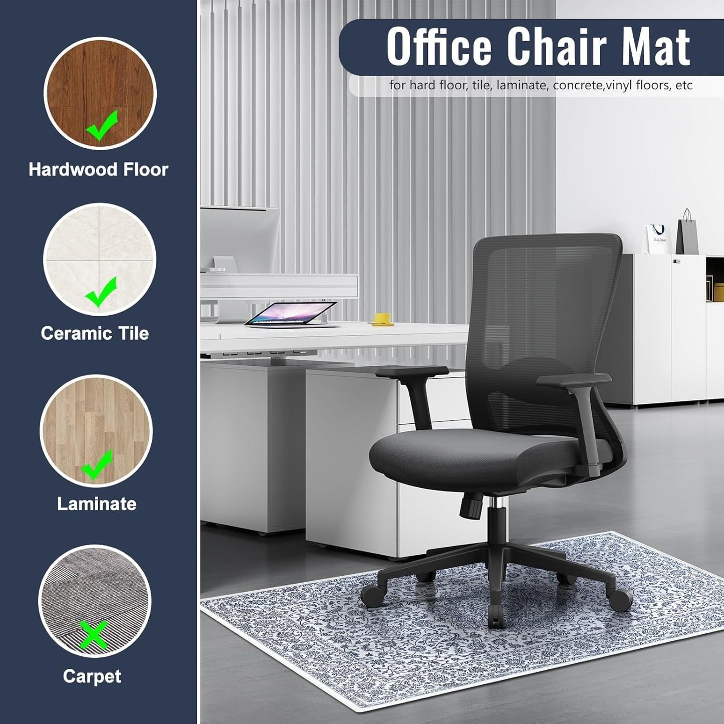 Office Chair Mat,120x150cm Office Chair Mat For Hardwood Floor, for Home