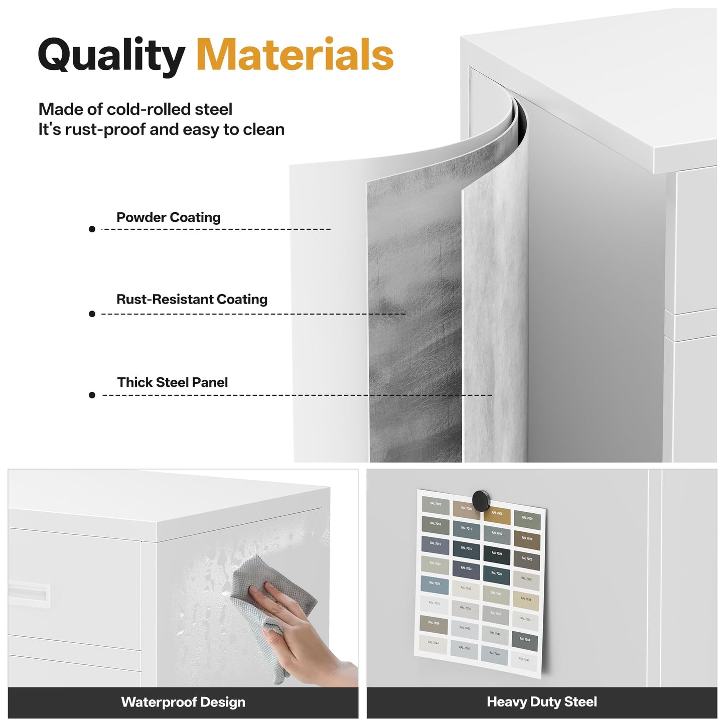 Metal Storage Cabinet, 90cm Locking Storage Cabinet with Doors, Steel Storage Cabinet with 1 Drawer and Adjustable Shelf for Garage, Home, Office