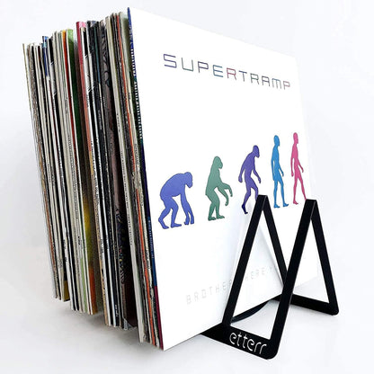 etterr Display Stand, Shelf and Storage for 50 Vinyl Discs Black