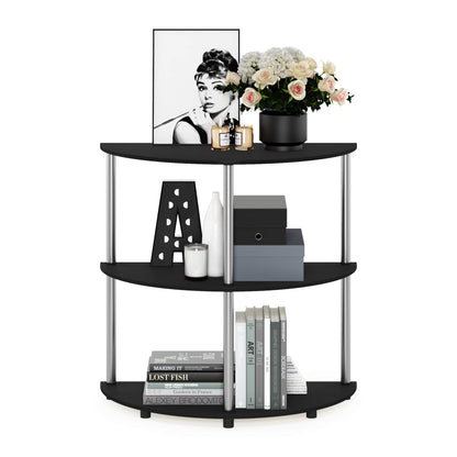 Furinno Frans Turn-N-Tube Half Round Console Table, Black Oak, 79 W x 78.1 H x 39.5 D cm