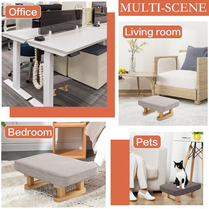 Duscdesp Foot Stool,Ottoman Footstool with Stable Wooden Legs,Ottoman Footrest Pouffe Footstool with Removable Padded Seat,Footstools for Living