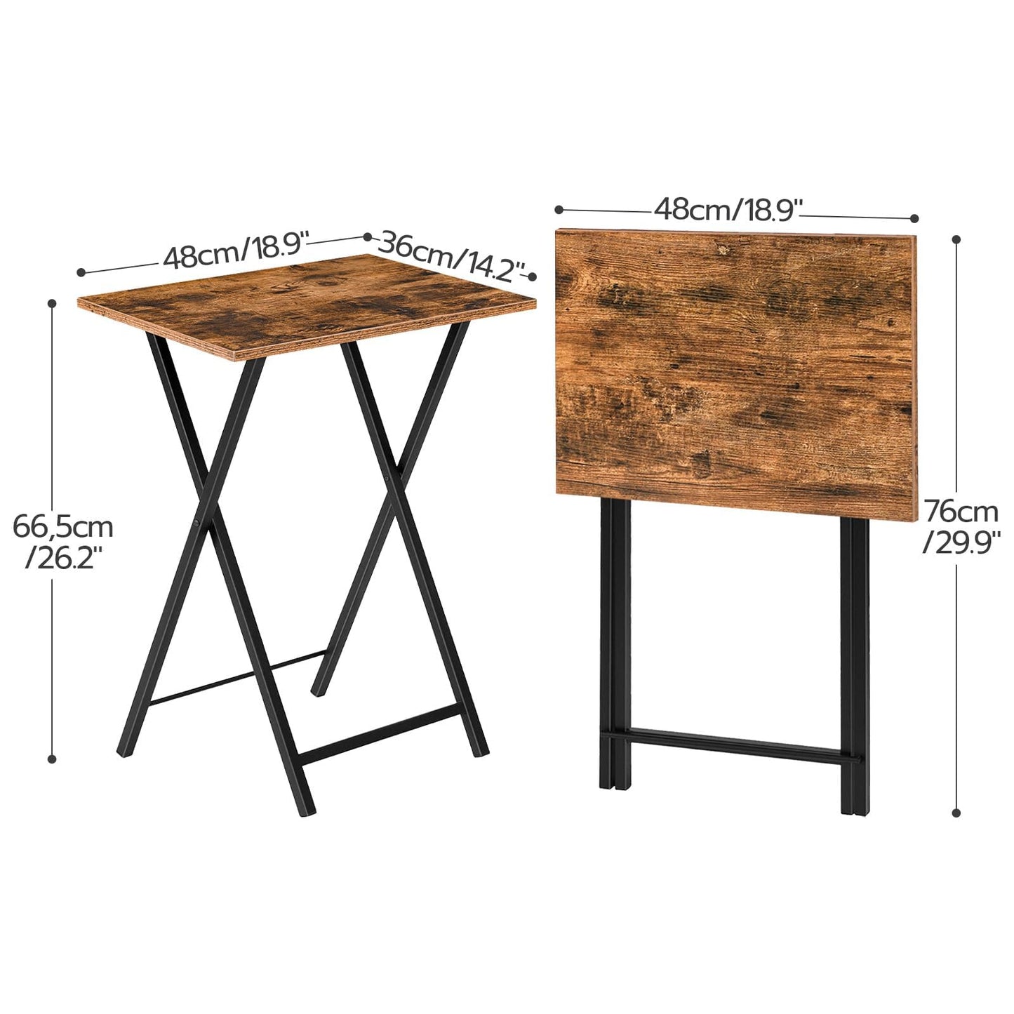 HOOBRO Folding TV Tray Tables Set of 4 with Storage Rack