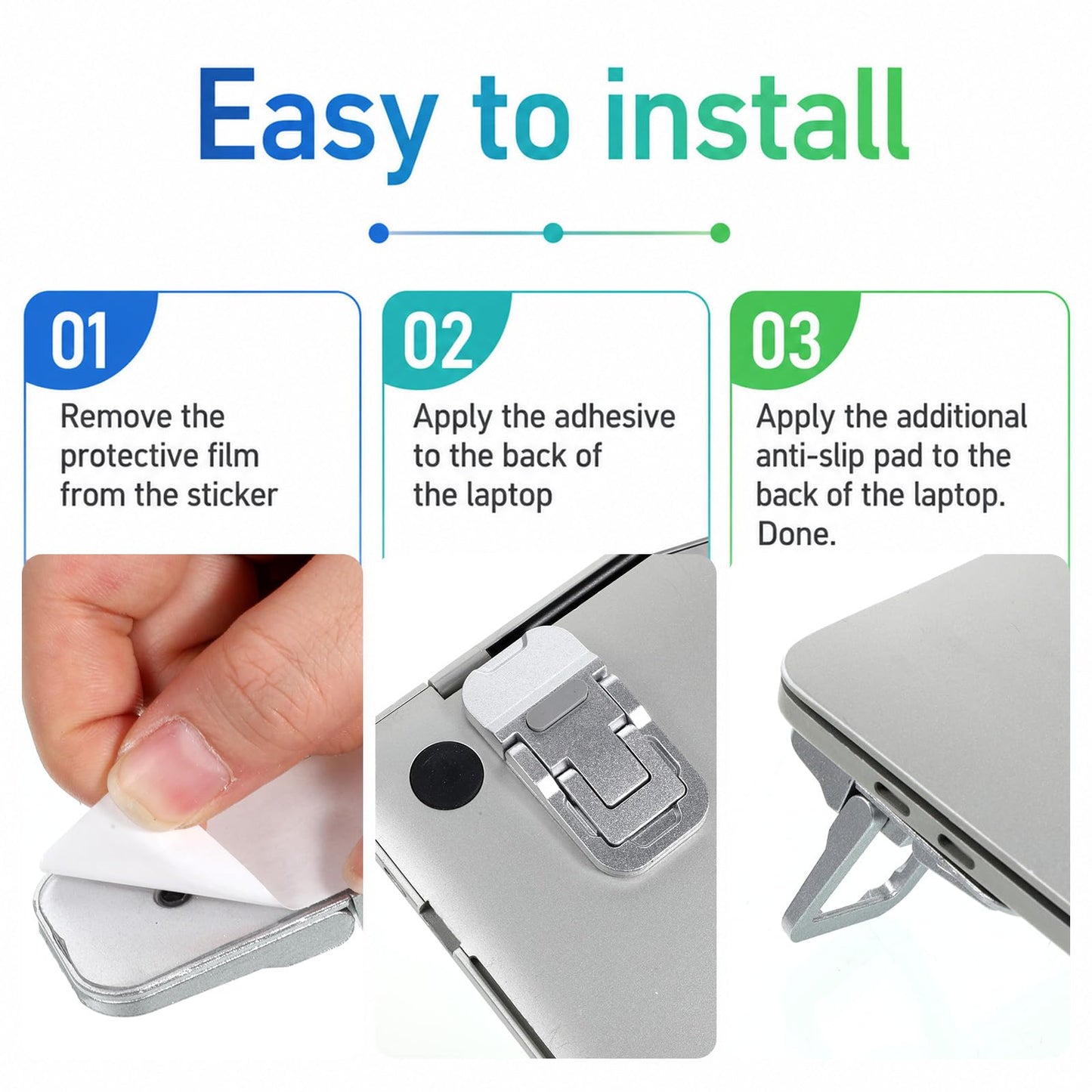 Bruislard 2 Pcs Keyboard Riser Zinc Alloy Foldable Laptop Stand