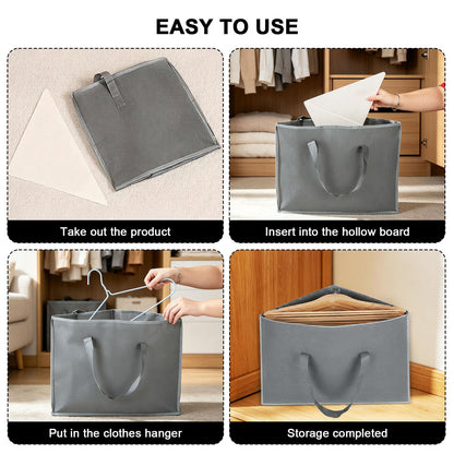 Hbzunt 2 Pcs Coat Hanger Storage, Clothes Hanger Organizer Bags with Two Carry, bag hanger Foldable Coat Hanger Storage Grey