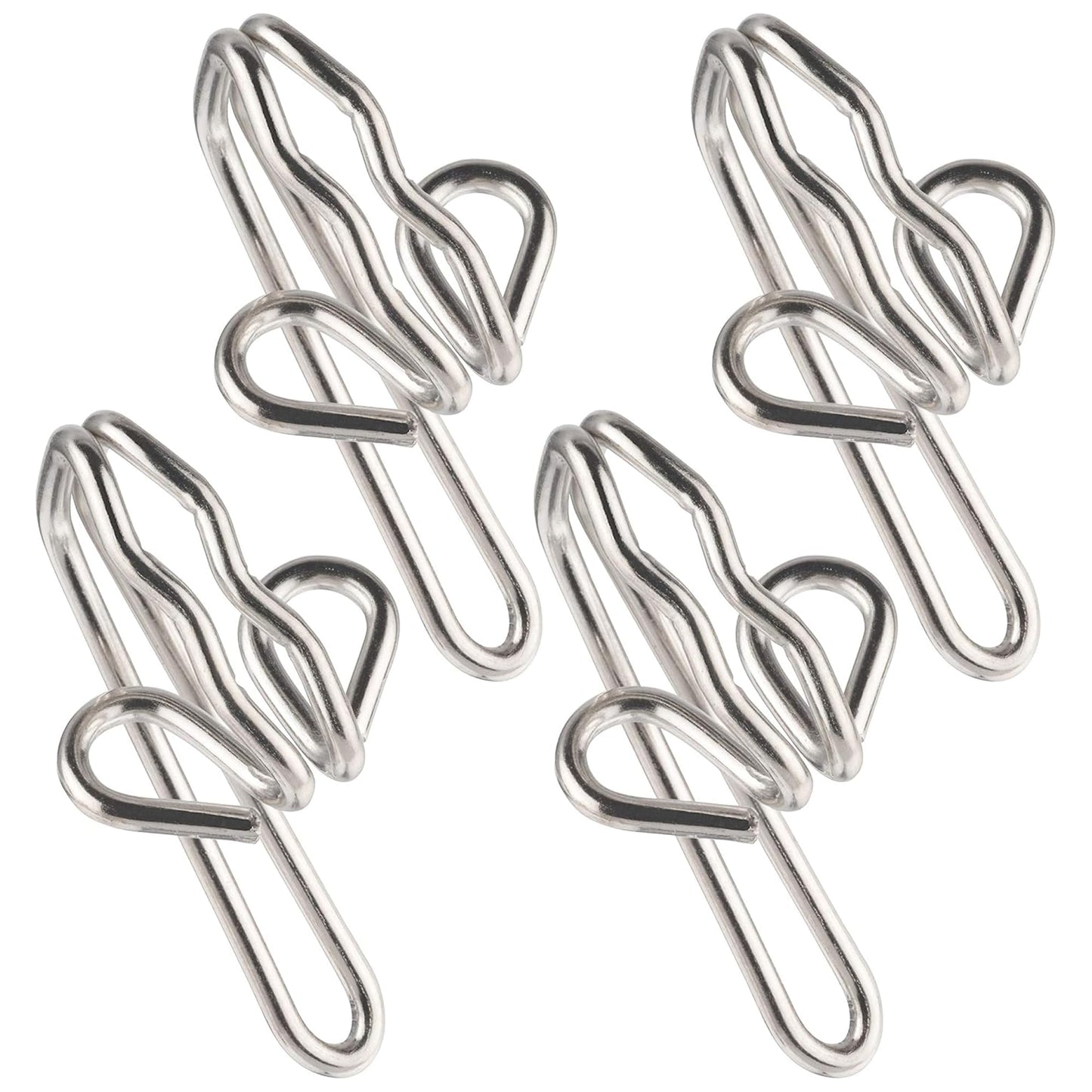 Metal Curtain Hooks - Heavy Duty Zinc Plated Curtain Hooks, 50 Pack for Pencil Pleat & Pinch Pleat Curtains, Heading Tape, Pole Rings, Tracks