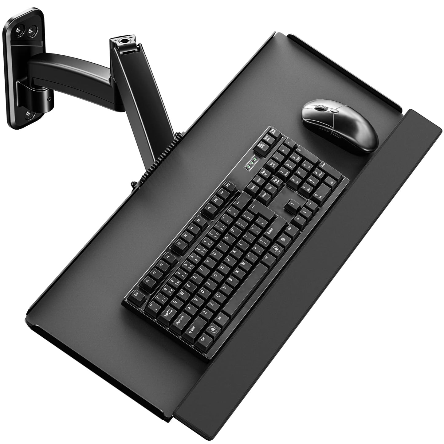 PUTORSEN Wall Mounted Keyboard Tray, Pneumatic Spring, Height Adjustable
