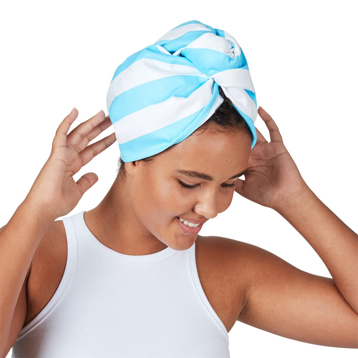 Dock & Bay Turban Hair Towel - For Home & the Beach - Super Absorbent, Quick Dry - Tulum Blue