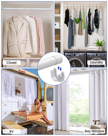 Wardrobe Rail, 43 to 97 CM Stepless Adjustable Metal Rails To Hanging Clothes, 3.3 CM Heavy Duty Wardrobe Rails and Fittings for Closet Wardrobes