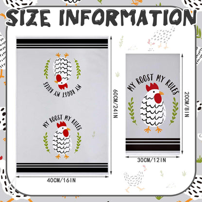 Boyiee Set of 6 Farm Chickens Kitchen Towels Farmhouse Absorbent Dish Tea Towels Rustic Country Rooster 24 x 16 Inches Gifts Chickens Hand Washcloth