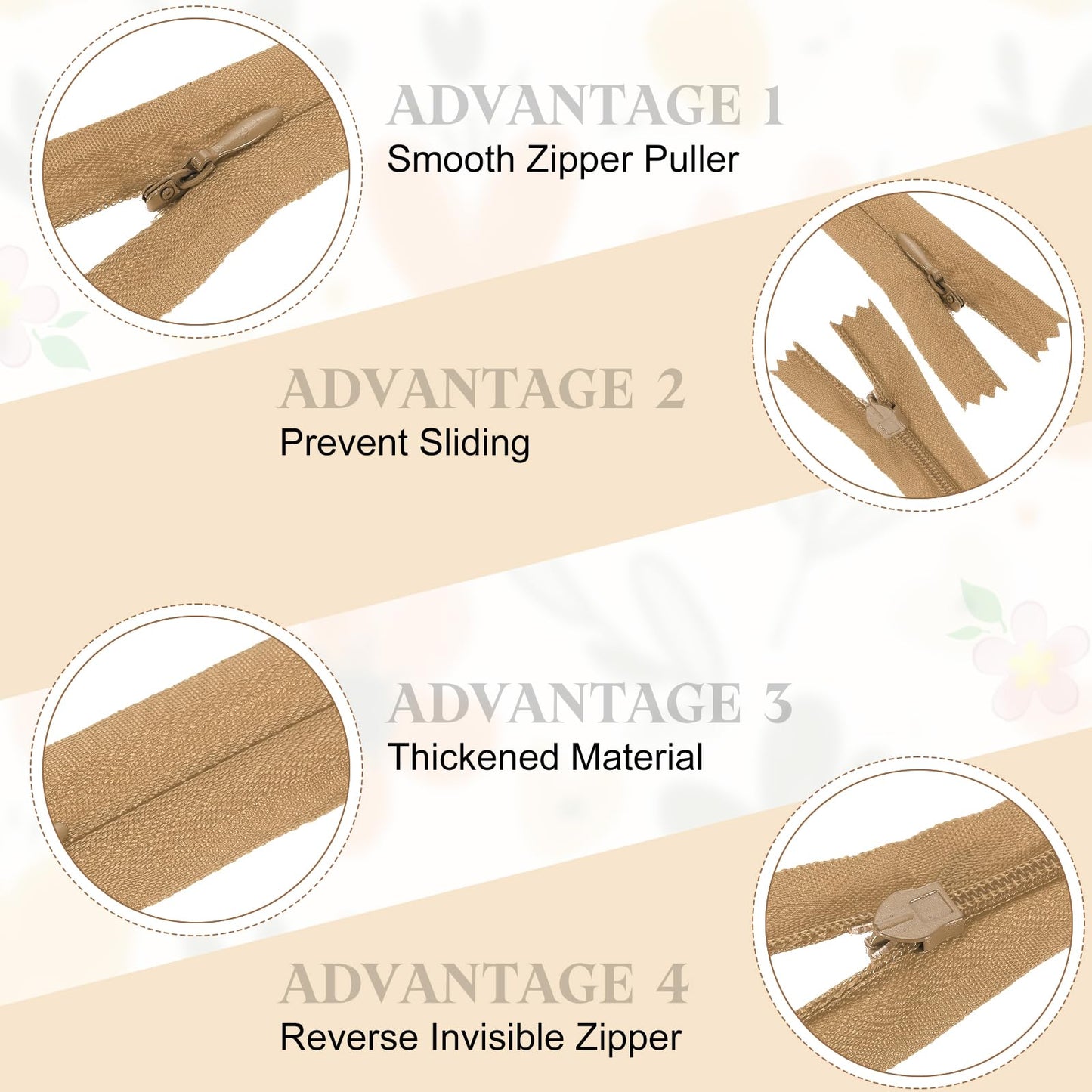 sourcing map 10Pcs 50cm/20-Inch Nylon Coil Zippers, #3 Closed End Separating Jacket Zippers Bulk Frame Replacement for Tailor Sewing Bag Craft