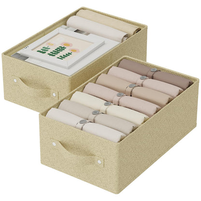ENUMAIL Washable Open Storage Bins,Grey and Beige,41x25x16.5cm,2 Pack