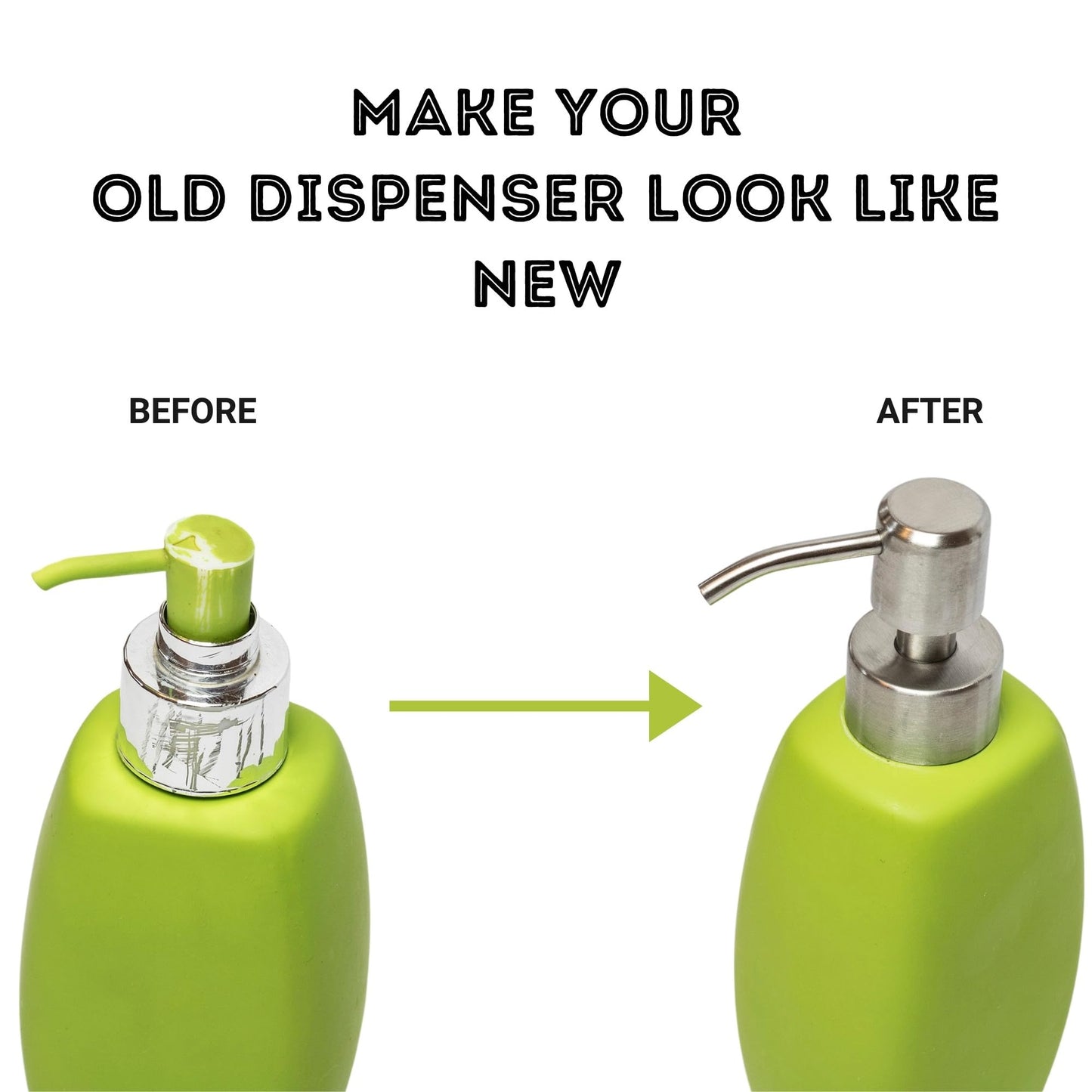 Soap Dispenser Pump Head Replacement 28mm Stainless Steel Brushed